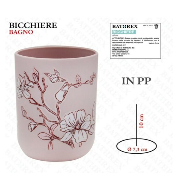 BICCHIERE BAGNO ROSA FIORE